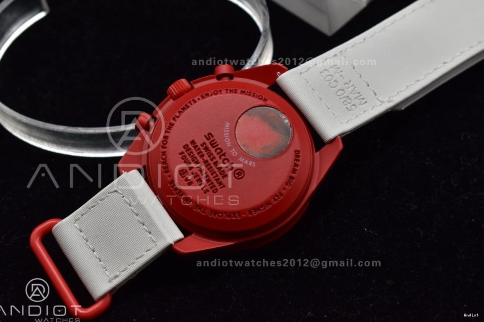 Swatch Moonwatch Mission Bioceramic to on Omega Mars Quartz Nylon x Strap 0105